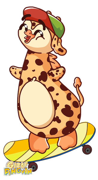 Girafpingvin skater derudad! 🛹